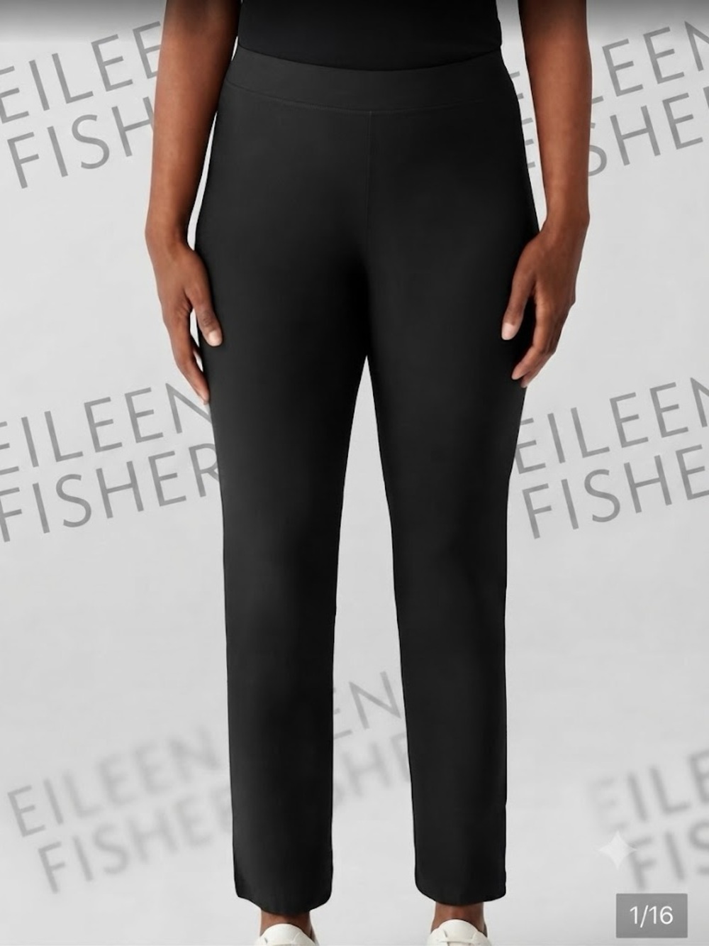 Eileen Fisher  Stretch Ankle Pants / Leggings Women’s Crepe Slim in Black 1X